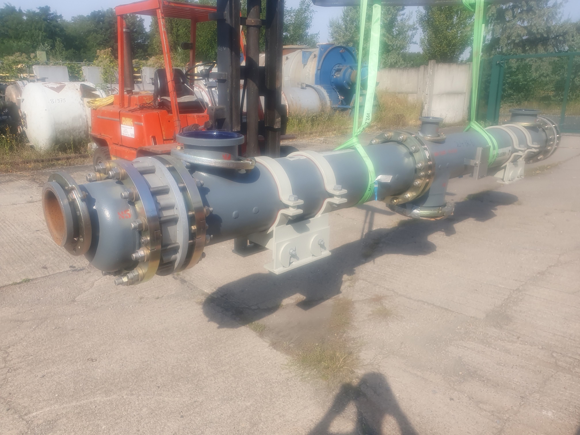 Shell and tube heat exchanger ready for immediate shipment from IPP inventory.